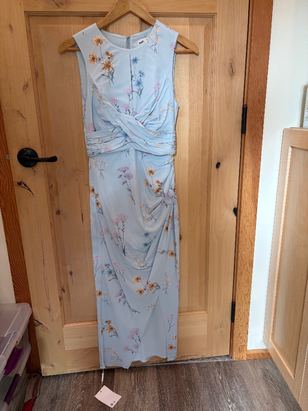 Self Portrait - Light Blue Floral Watercolour Dress